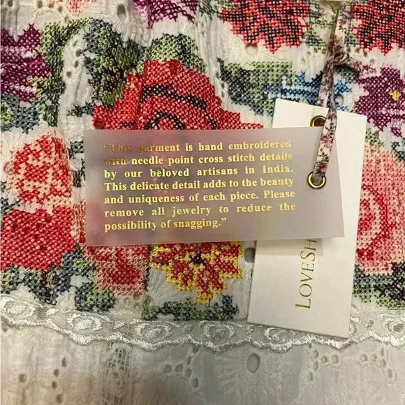 NWT LoveShackFancy Thressey Floral Embroidered Eyelet Cotton Mini Dress White 4 - Picture 10 of 10